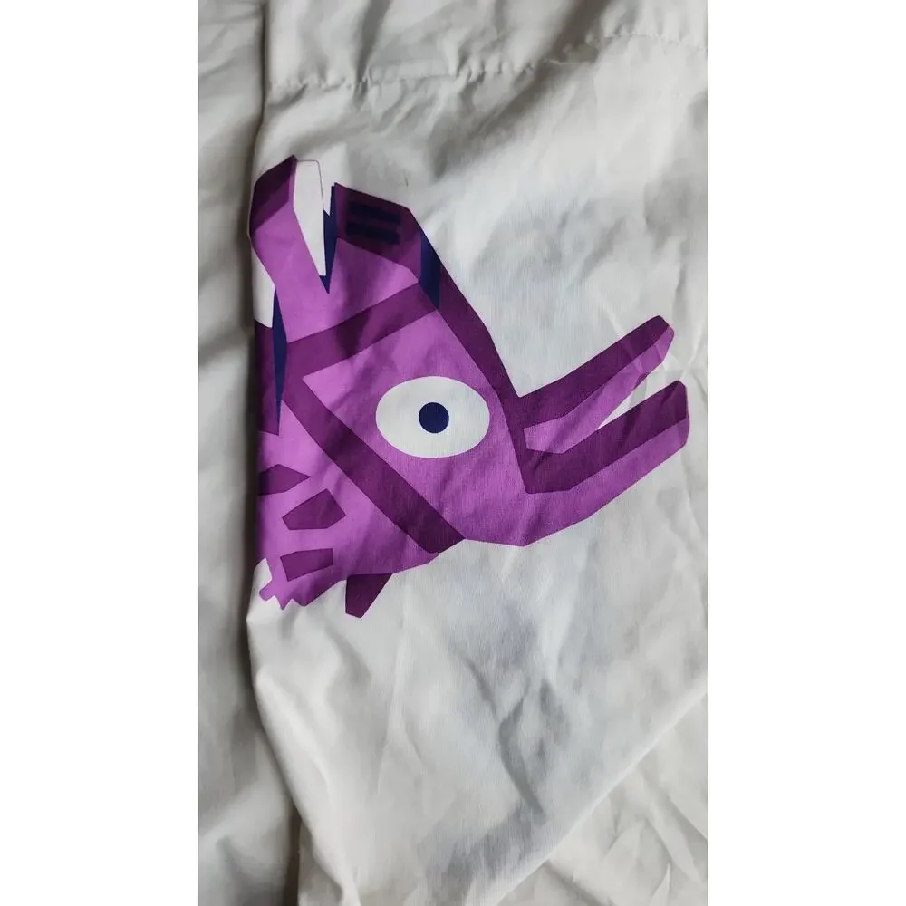 Fortnite Pillowcase Set 2 Blue Letters Purple Loot Llama Larry Gaming Bedding